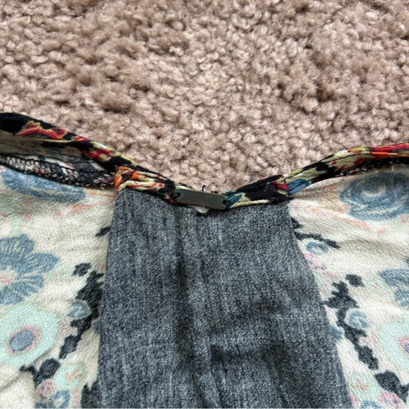 Free People Lovely Dreams Floral Black Noir Bohemian Tunic Size Small - Picture 7 of 10